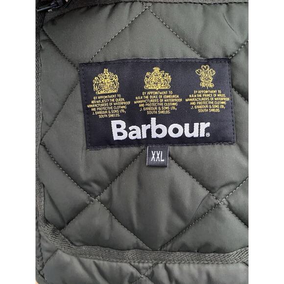Barbour Men's Olive Green Lowerdale Quilted Gilet Full Zip Vest Size XXL - Picture 8 of 8